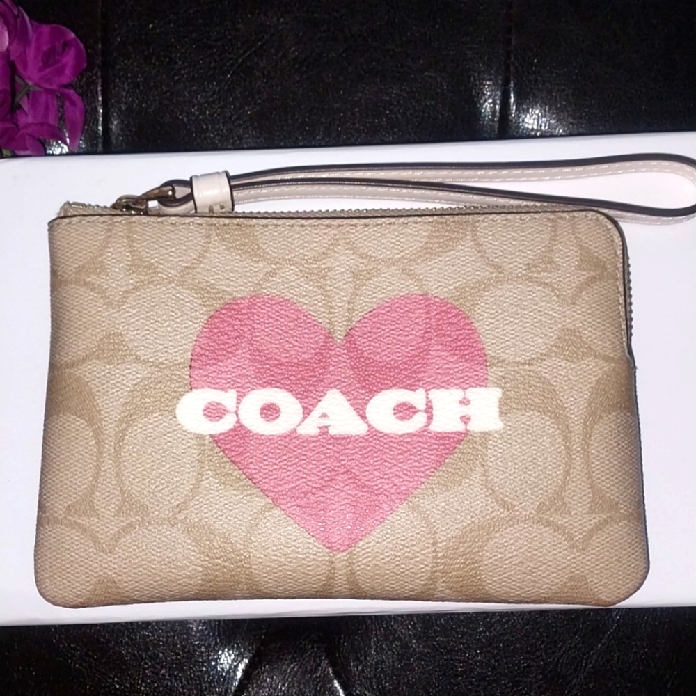 Coach corner zip wristlet